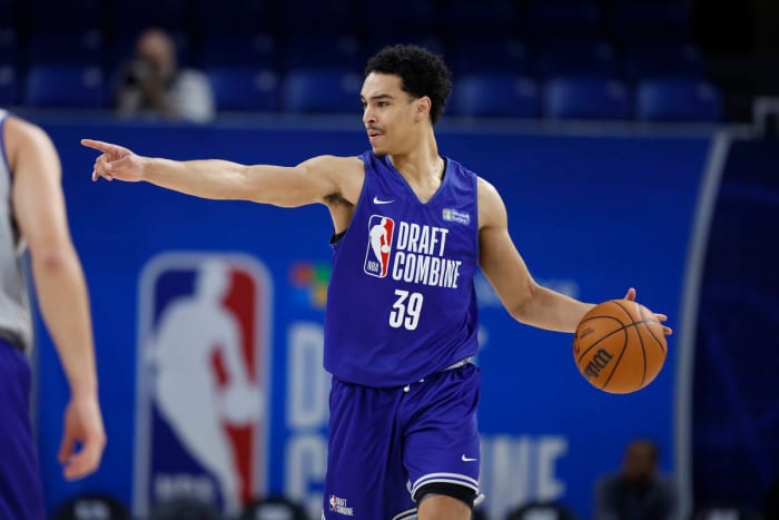 Nembhard leaped up draft boards during the NBA Combine which helped him become the first player in taken in the 2022 NBA Draft's second round (Photo by Kamil Krzaczynski/NBAE via Getty Images).